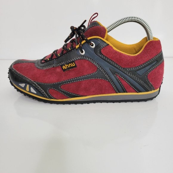 Ahnu Shoes - Ahnu Sneaker Red Womens Size 9 Low Top Suede Leather Running Shoe Sausalito